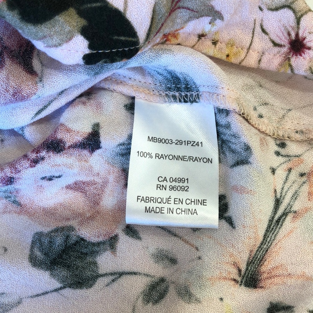Dalia dropped double ruffle sleeve floral top Size large - Picture 9 of 14